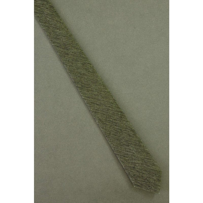 Green & Black Stripes - 1980's Narrow Necktie