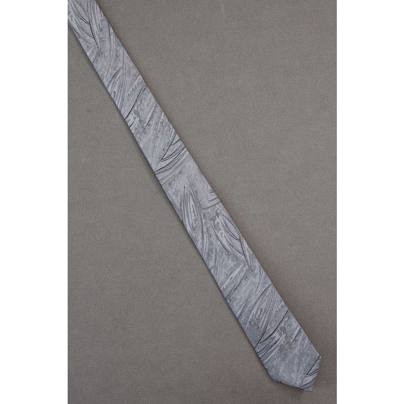 Leaf Shapes - 1980's Skinny Gray Necktie