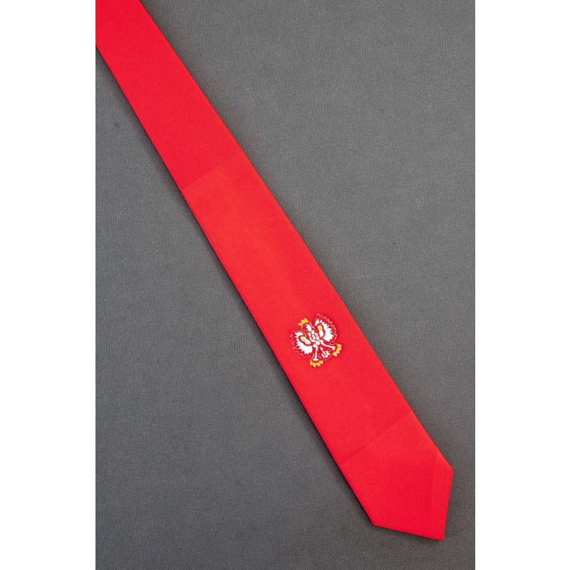 Heraldic Eagle - 1980's Narrow Red Necktie