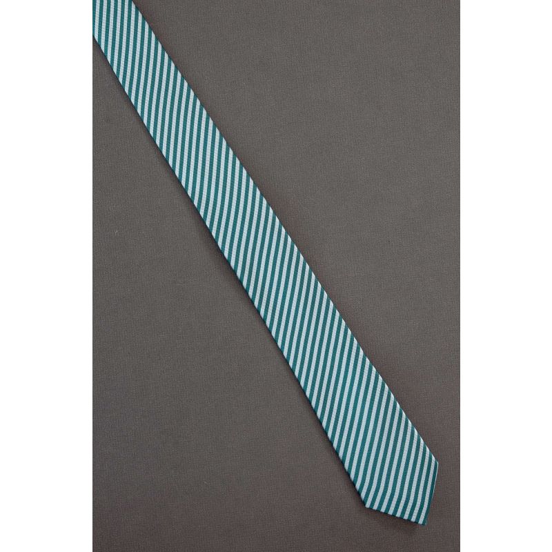 Skinny Green Striped - Extra Long Modern Tie