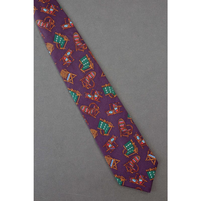 Wicker Chairs - Purple Silk Structure Necktie