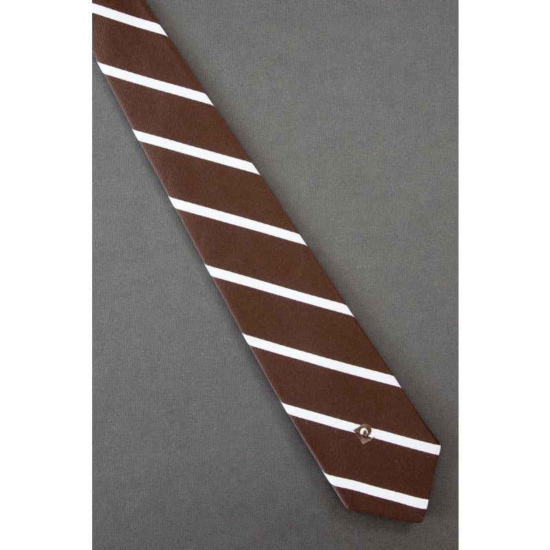 Pierre Cardin Logo - 70's Brown Striped Necktie