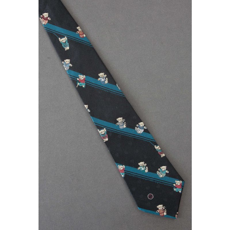 Teddy Bears Play With Stripes - Halston Necktie