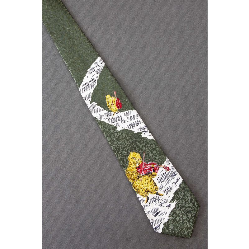 Beavers Play Violin or Viola - Music Necktie