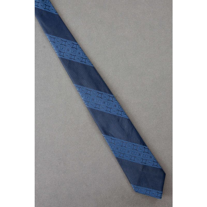 Patterned Stripes - 50s Skinny Boys Navy Tie