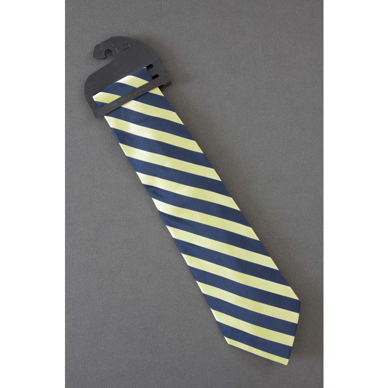 Yellow & Navy Striped -  New Silk Merona Tie