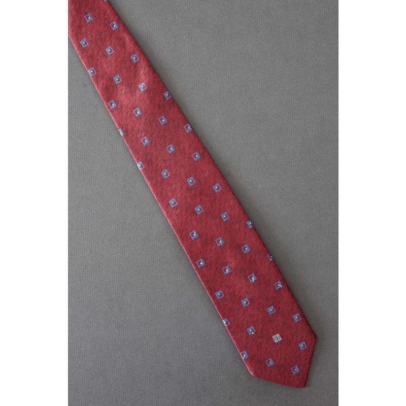 Givenchy Logo - 1980's Skinny Geometric Necktie