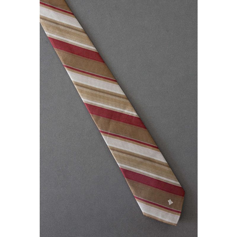 Lanvin Logo - 80s Red & Brown Striped Necktie