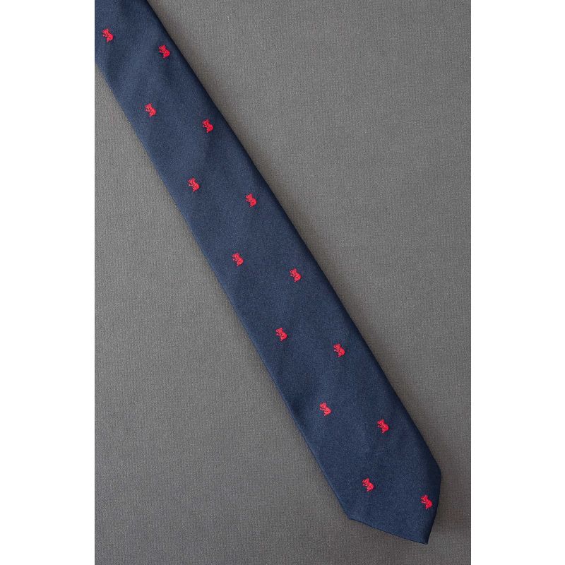 Red Koala Bear Allover 80's Skinny Navy Necktie