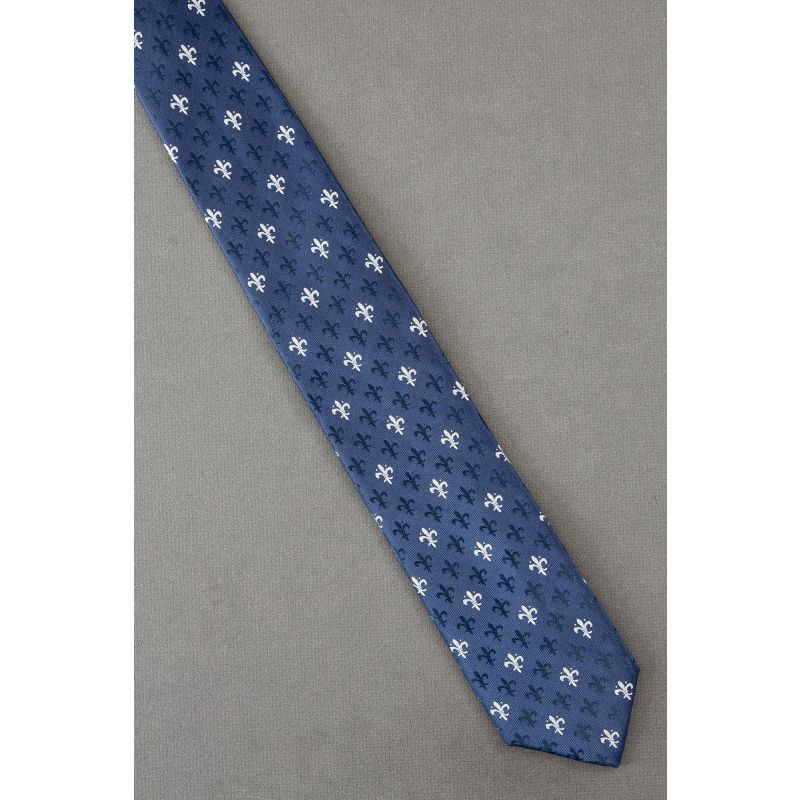 Fleur-de-Lis Allover - Navy Silk Necktie
