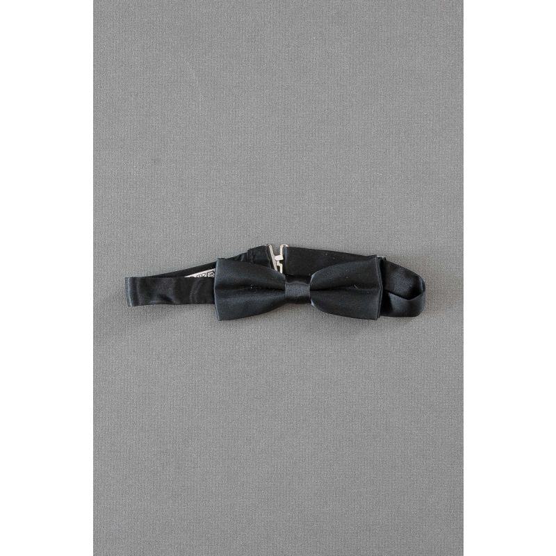 Boys Solid Black Pre-Tied Adjustable Bow Tie