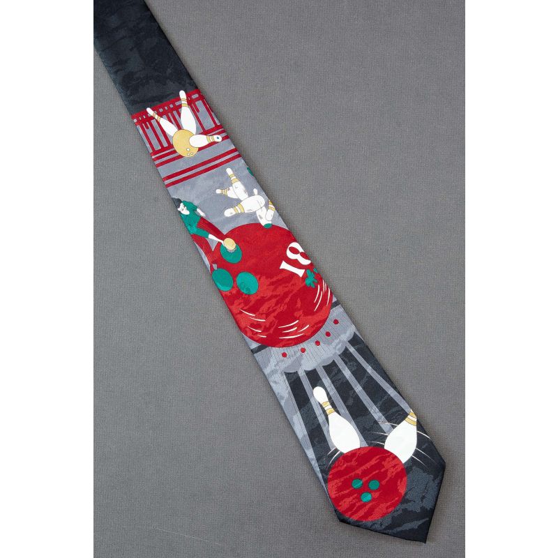 Getting a Spare - Men's Bowling Novelty Necktie