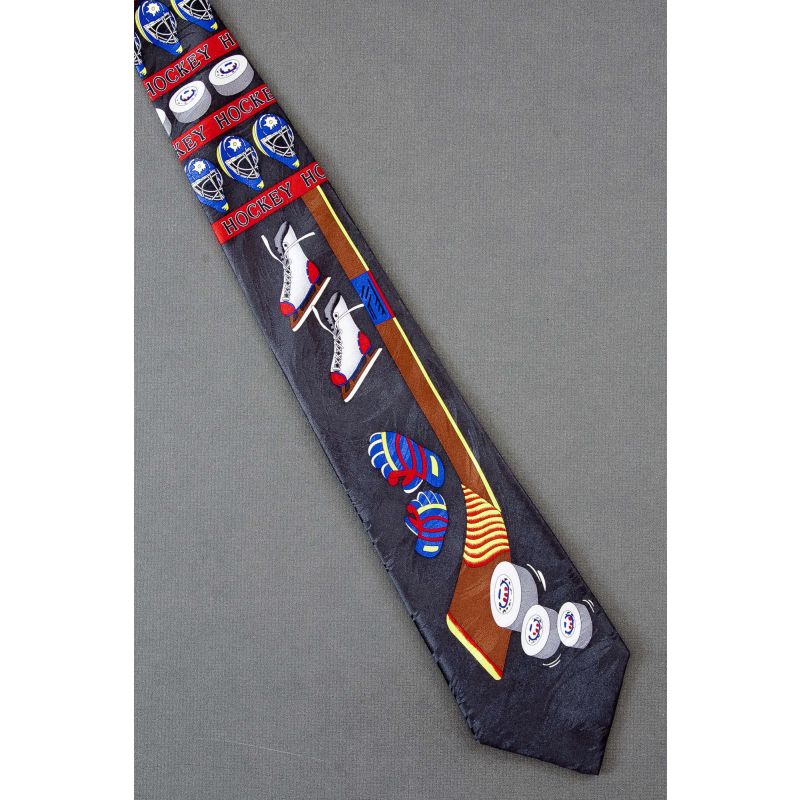 Hockey Stick, Gloves, Skates & Pucks Necktie