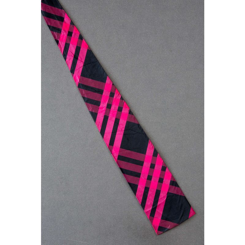 Pink & Black Plaid - Boys 50's Square End Necktie