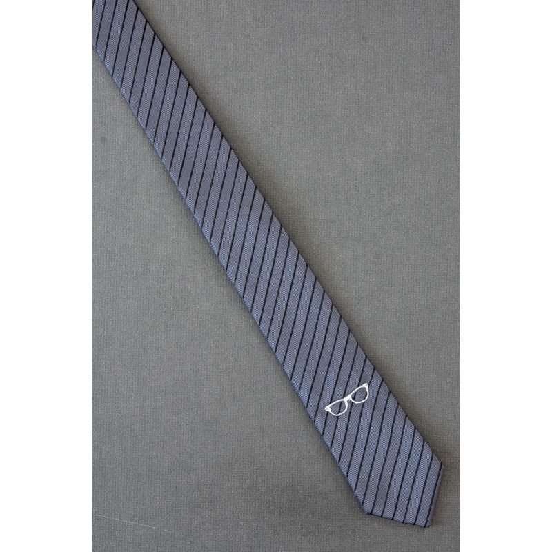 Sunglasses Rims - Mens Skinny Gray Striped Tie