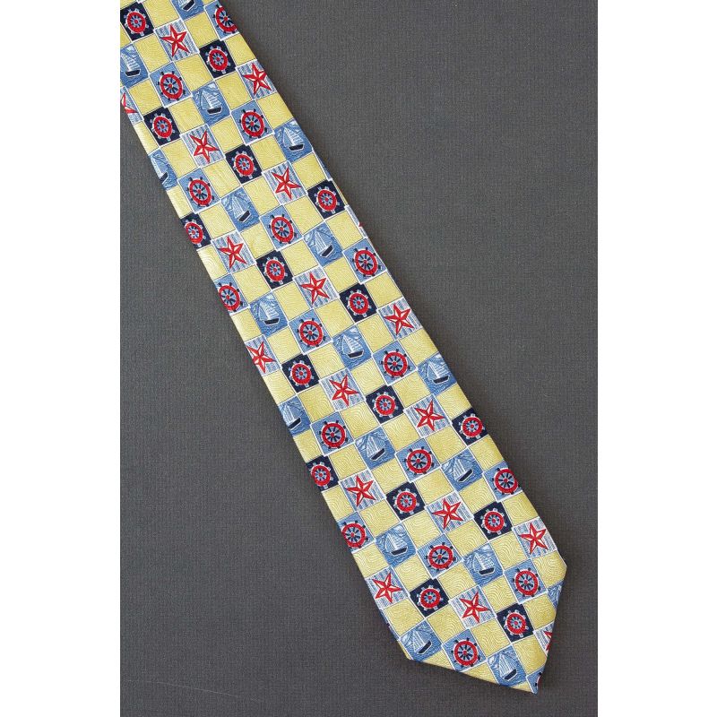 Sailboats, Ships Wheels & Stars - Nautical Necktie