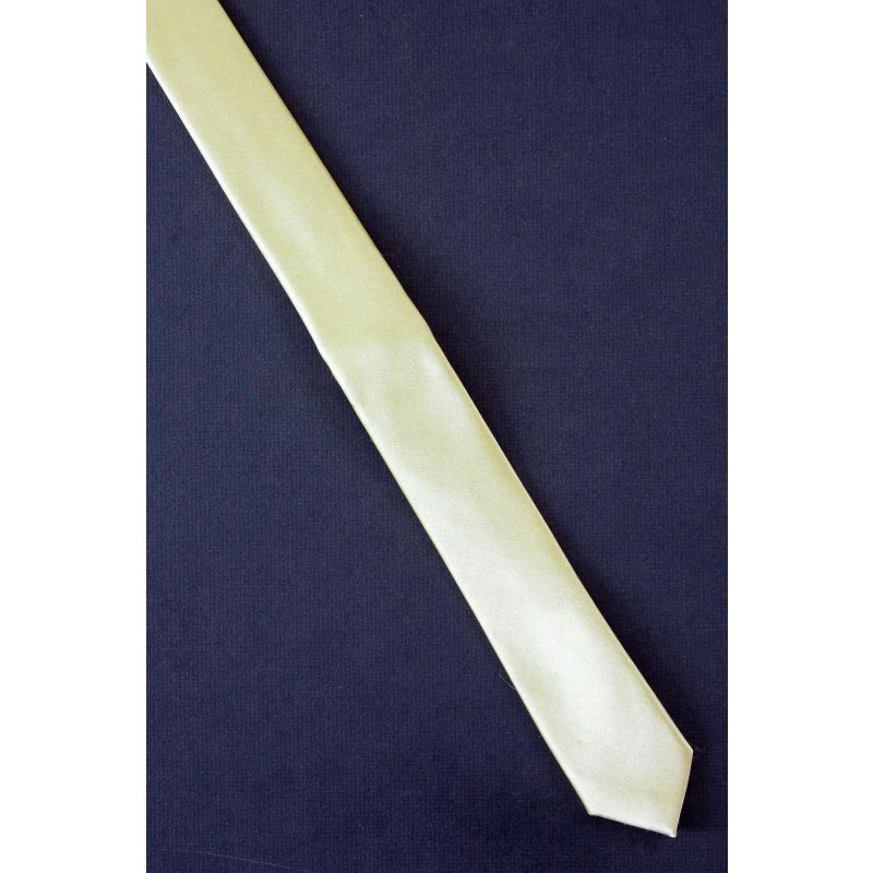 Pastel Yellow Color - Extra Long Skinny Tie