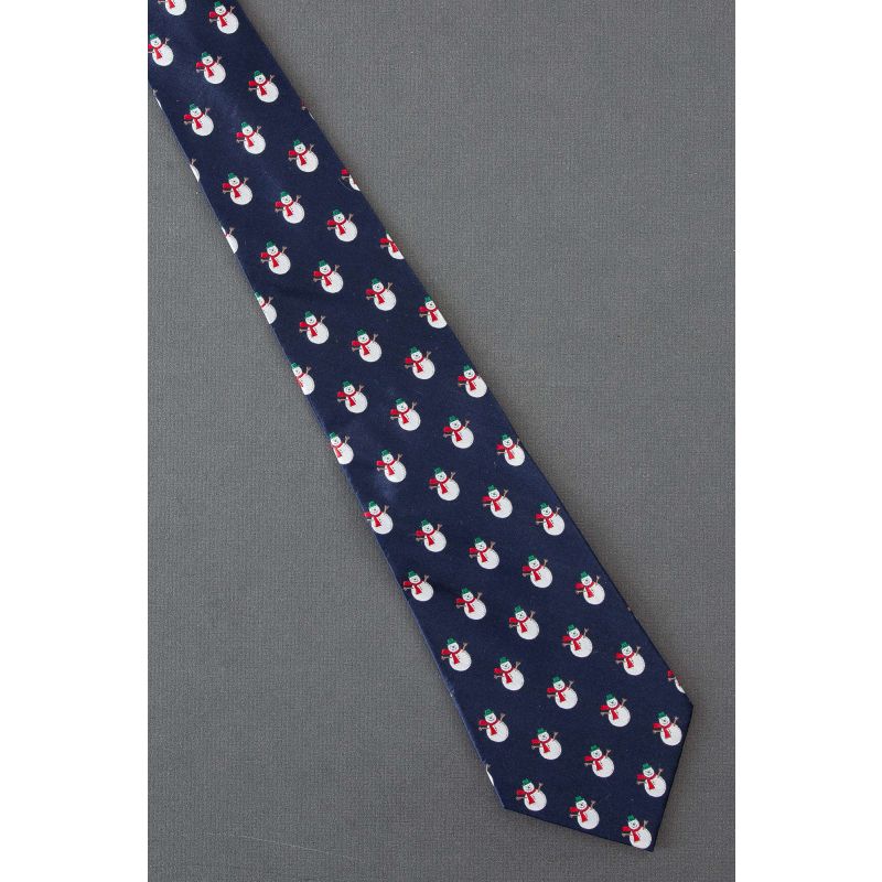 Snowman Allover - Navy American Greetings Tie