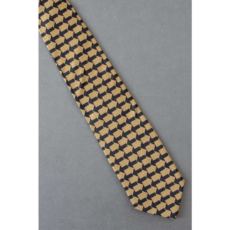 Beige & Black Arrows - Unique Silk Necktie