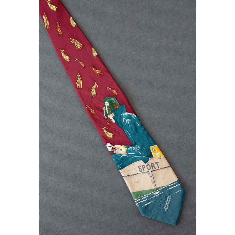 Sport or Man in Fishing Boat - Norman Rockwell Tie