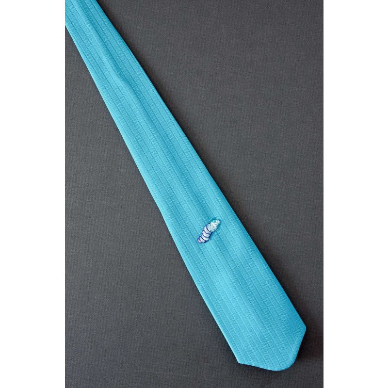 Caterpillar Crossing 70's Vintage Blue Necktie