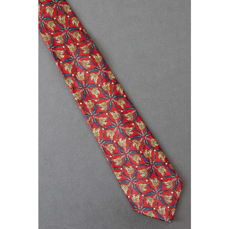 Horse Charm & Horse Tack - Red Silk Necktie
