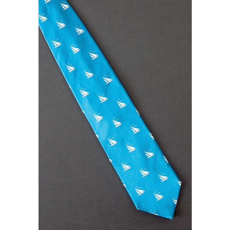 Colony of Seagulls Around A Sailboat - Tie