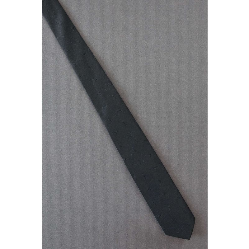 Textured Skinny Black - 1980's Boys Vintage Tie