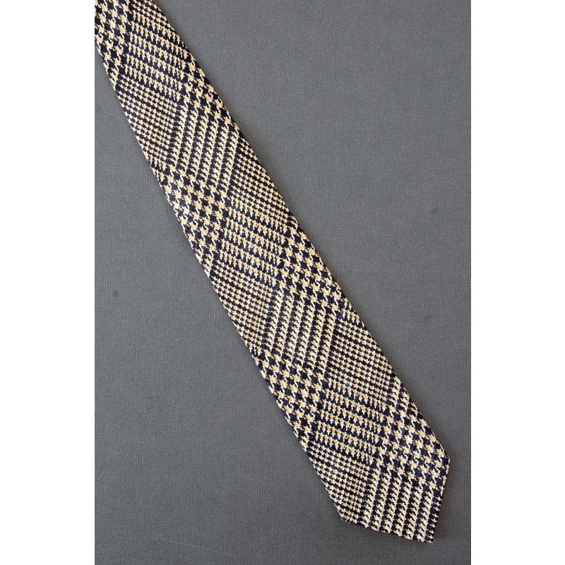 Black & Beige Plaid - Men's Silk Necktie