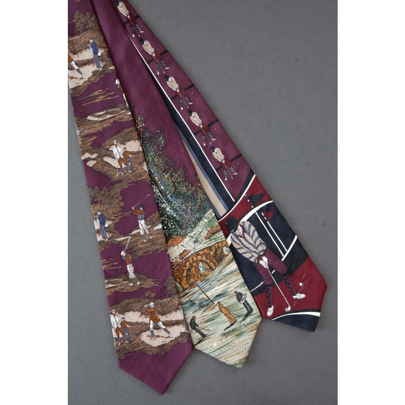 3 For $25 - Golfers About to Take a Swing Neckties