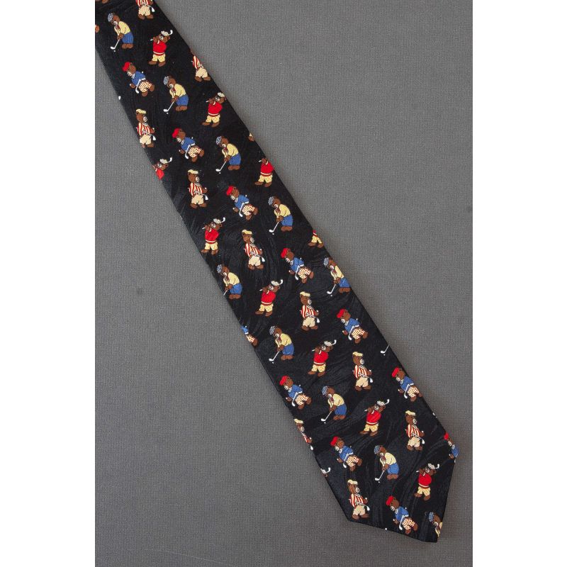 Teddy Bear Golfers - Silk Museum Artifacts Necktie