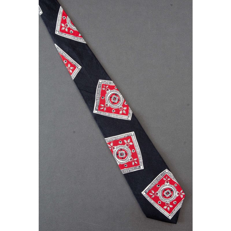 Perry Ellis - Cascading Red Squares Silk Necktie
