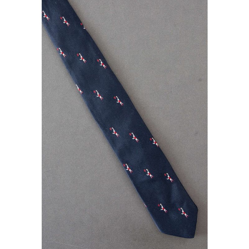 A Basketball Layup - 80's Narrow Navy Necktie