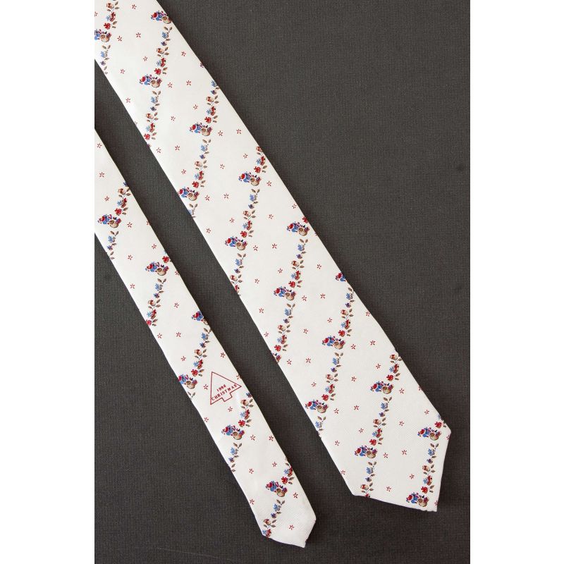 Santa Claus With Gifts - White Christmas Necktie