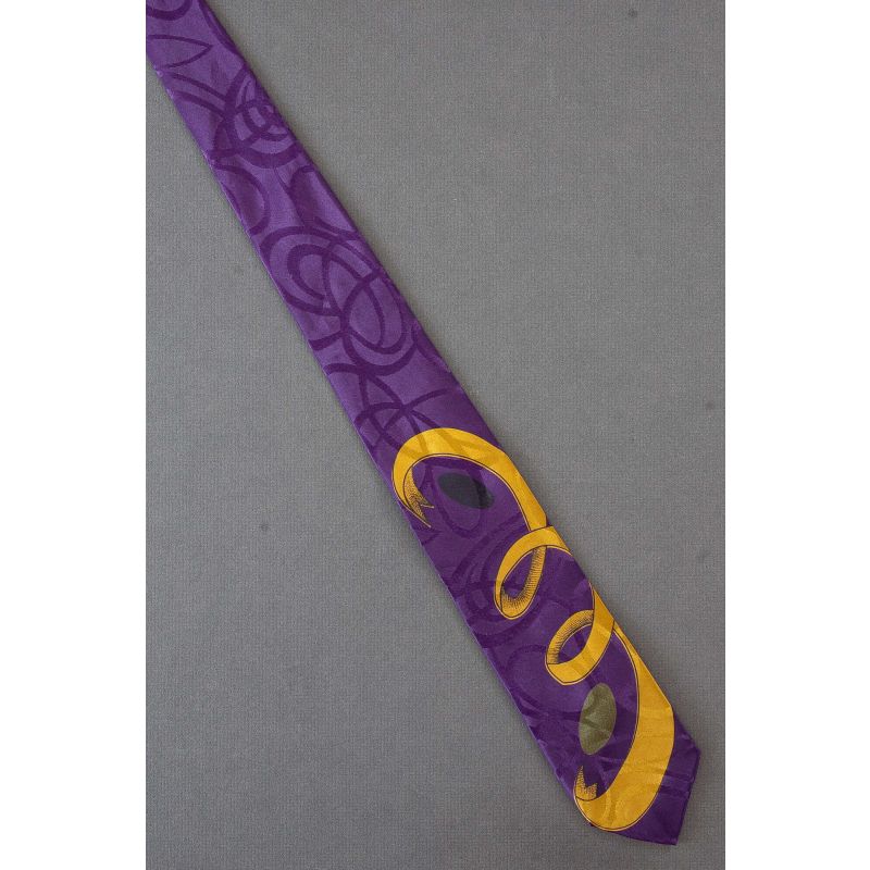 Loopy Gold Ribbon - Skinny 1980's Necktie