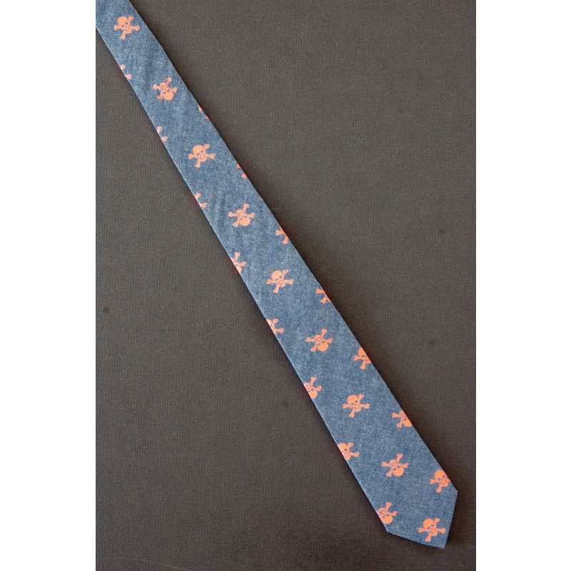 Orange Skull & Crossbones - Boys Tie