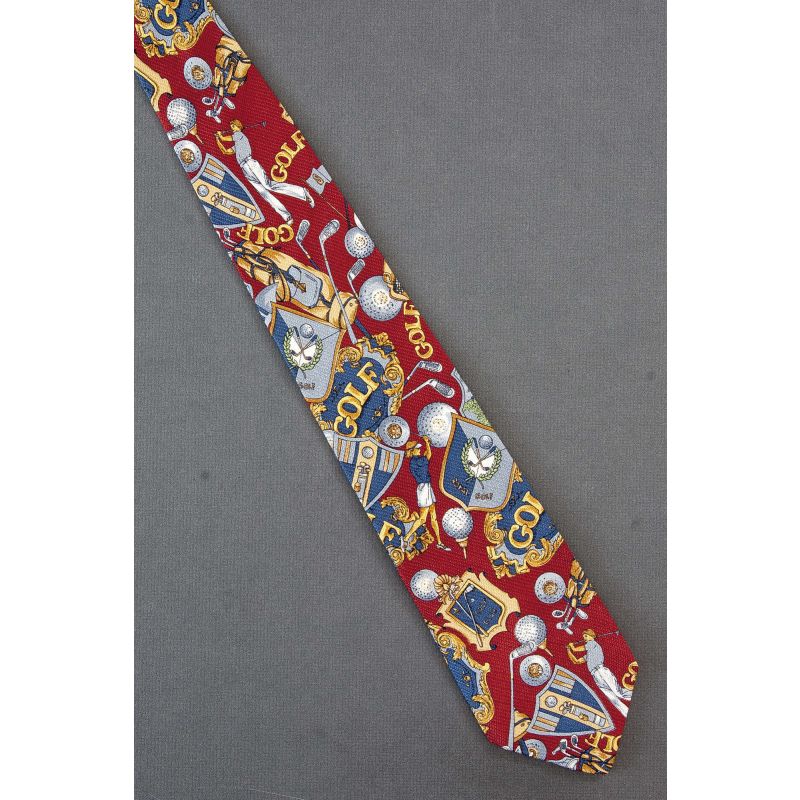 Golfers, Crests & More - Golf Collage Necktie