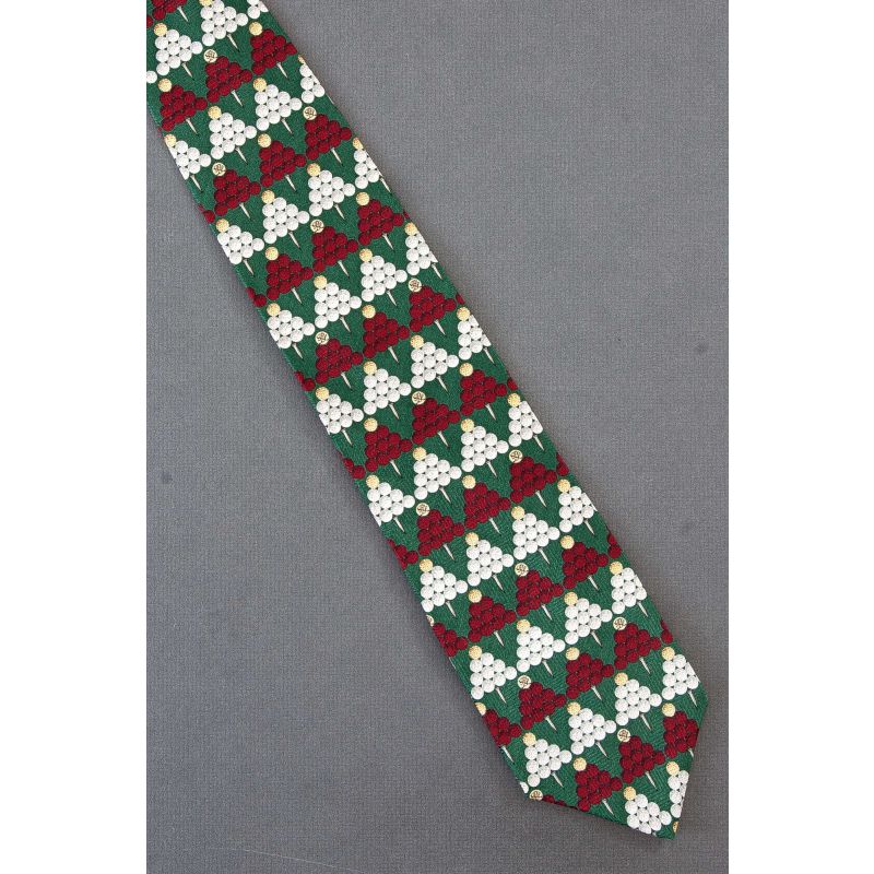 Golf Balls Teed Up Like Billiard Balls - Necktie