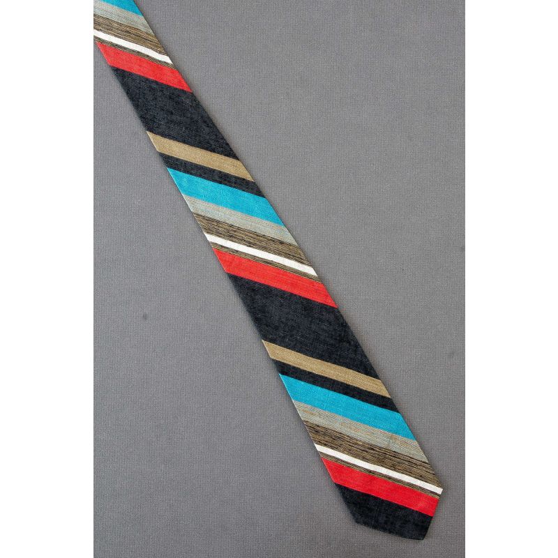 Multicolor Necktie  on Stripes of Various Widths