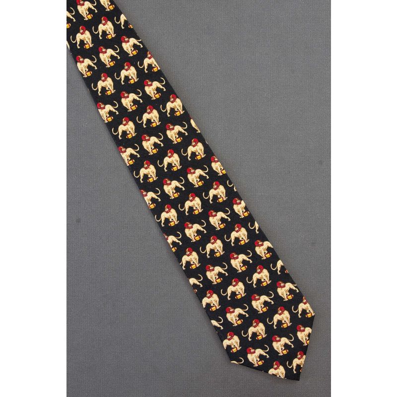 Lion With Helmet & Football - Silk Necktie