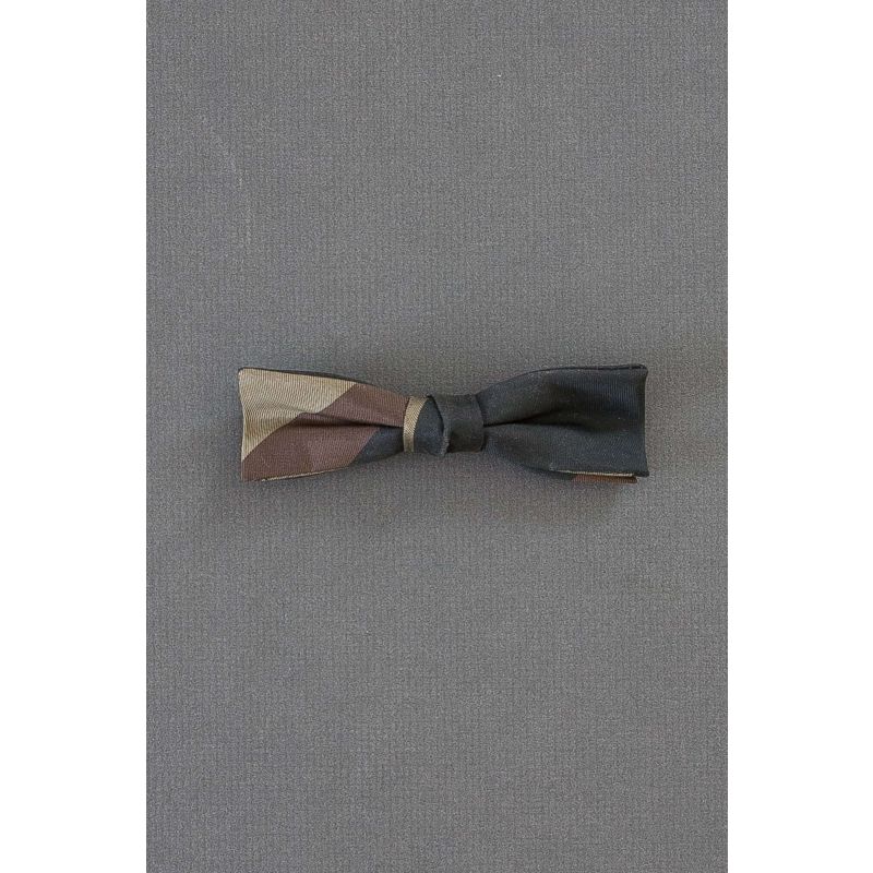 Half Solid, Half Striped - Pre-Tied Clip On Bow Tie
