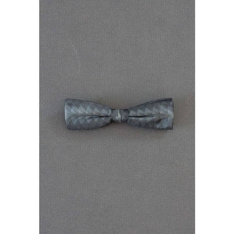 Unique Gray Geometry - Pre-Tied Clip On Bow Tie