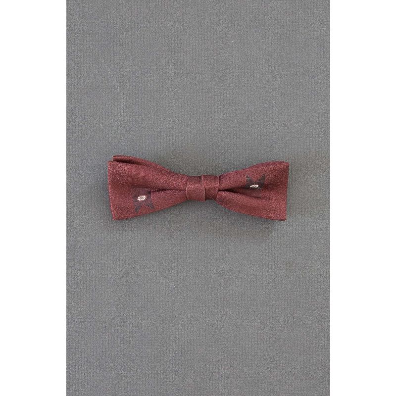 Rust Red With Flourish - Pre-Tied Clip On Bow Tie
