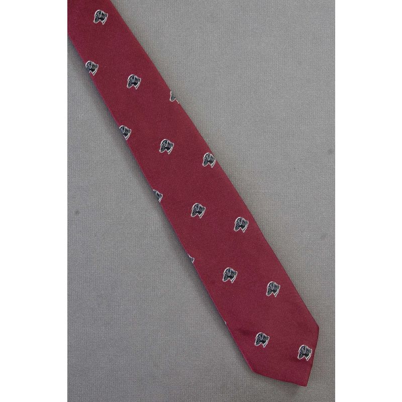 Portrait of a Dog - 1980's Slim Red Vintage Necktie