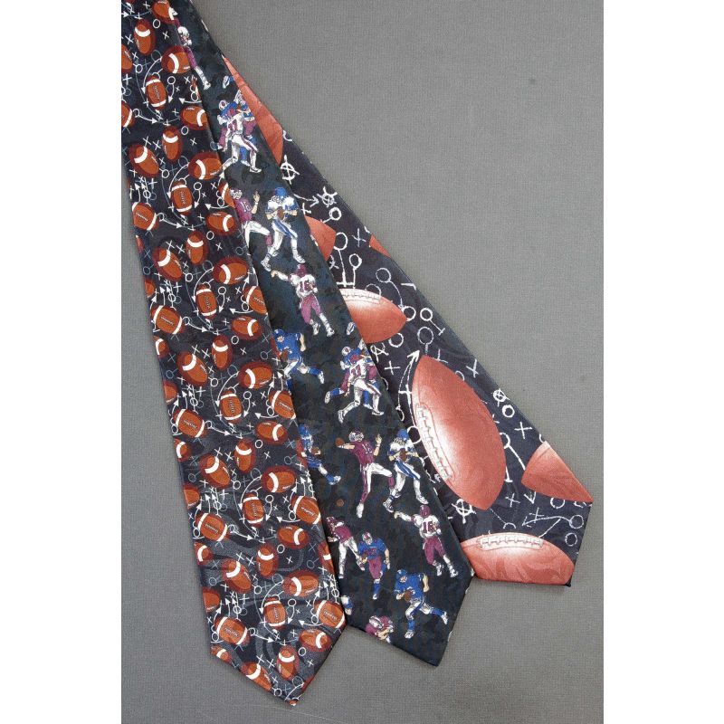 3 For $25 - Footballs & Players - Sports Neckties