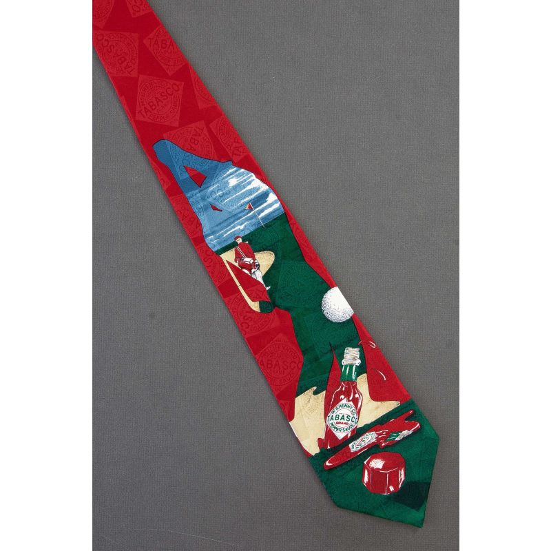 Outline of a Golfer on a Course - Tabasco Necktie