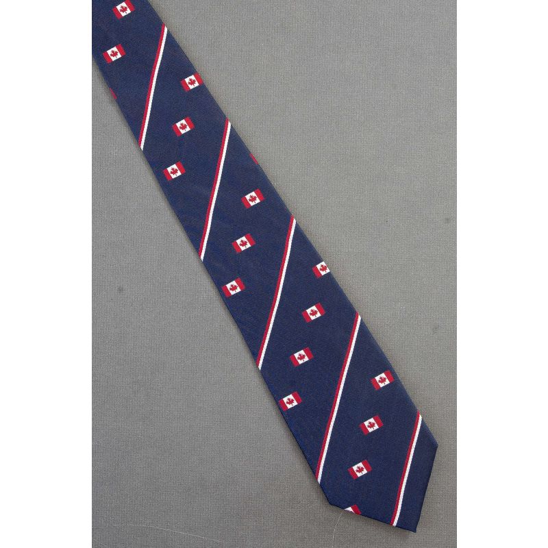 Canadian Flag - Ashford & Brooks Navy Stripe Tie