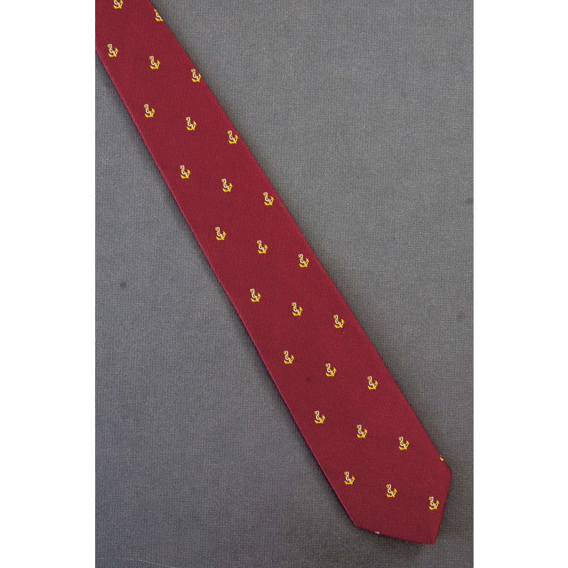 Anchor Allover - 1980's Narrow Vintage Necktie