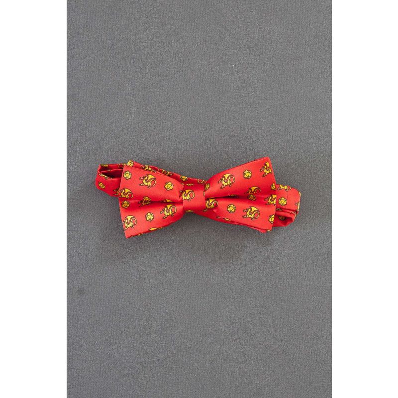 Dragon & Icosahedron - Red Pre-Tied Bow Tie