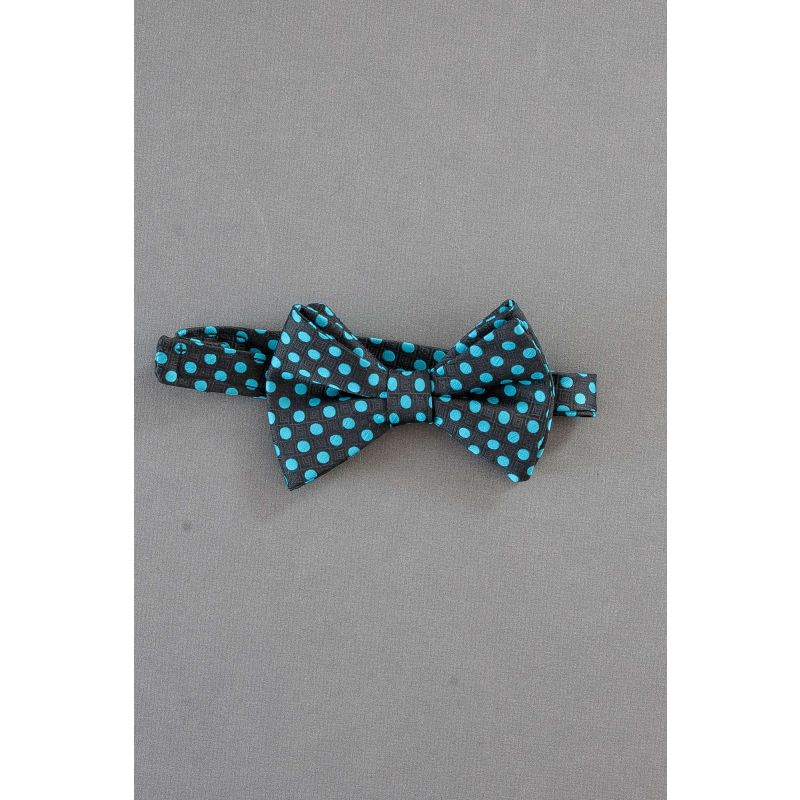 Teal & Black Polka Dot - Vintage Pre-Tied Bow Tie
